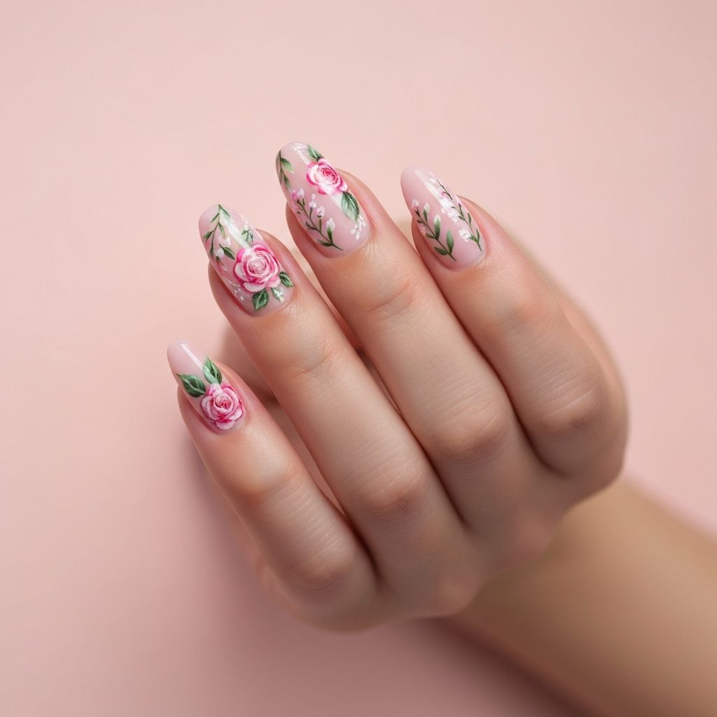 Floral nail design